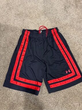 Under Armour Men’s Black and Red Athletic Shorts
